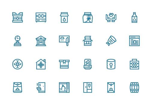 Preservation Set with 24 Thick Line Line Icons Balanced Icon Set for Functional Design vector