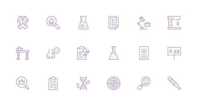 Testing Set with 18 Minimal Line Icons All-Purpose Icon Design Pack vector
