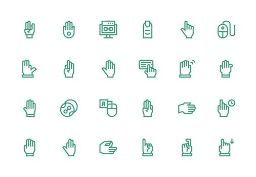 Click including 24 Thick Line Line Illustrations Interface Icons for Daily Use vector