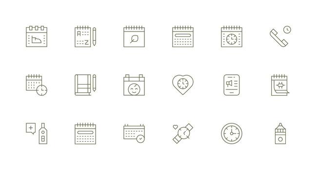 Minimal Line Style Reminder Icons with 18 Vectors Versatile Icon Collection for Designers