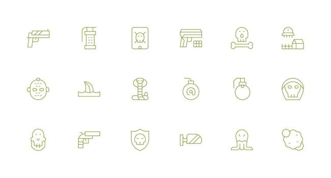 Threat featuring 18 Icons in Minimal Line Design Simplified Icon Pack for Visual Tools vector