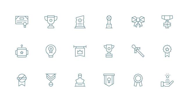 Recognition featuring 18 Icons in Minimal Line Design Clean Icon Set Icon Pack for UI Projects vector