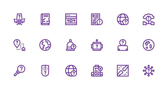 desaparecido icono conjunto con 18 fuerte carrera línea gráficos moderno icono conjunto vector