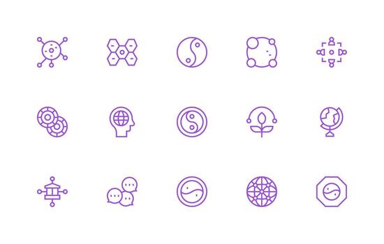 15 Icons for Interconnectedness in Regular Line Format Modern Line and Glyph Icon Series vector