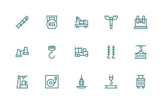 carga icono conjunto con 15 regular línea gráficos bien estructurado íconos para creativo utilizar vector