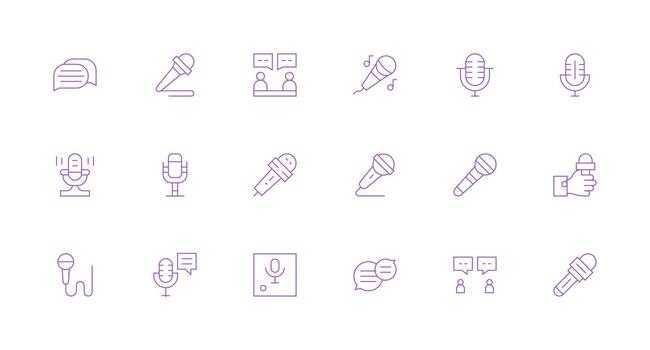 Minimal Line Icons from Commentary Set with 18 Vectors Icon Set for Projects