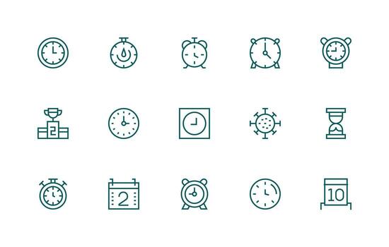 Second Set with 15 Regular Line Icons Glyph Icon Series vector