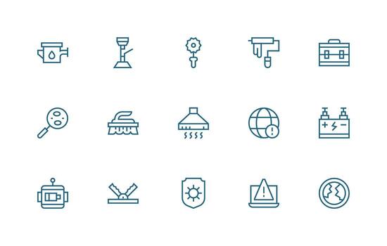 15 Regular Line Vectors for Maintenance Theme Clean Icon Set Icon Pack for UI Projects