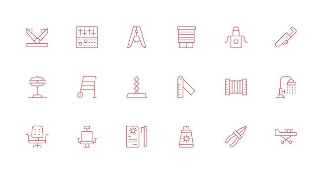 mínimo línea íconos desde ajustable conjunto con 18 vectores icono conjunto para aplicaciones