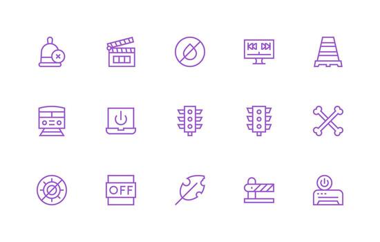 Regular Line Icons from Stop Set with 15 Vectors Sharp Icons for Presentations