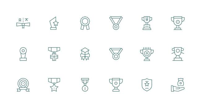 18 Minimal Line Designs for Recognition Award Icons Interface Icon Collection for Daily Projects vector