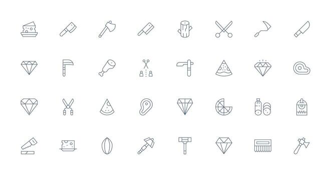32 Delgado línea estilo íconos desde cortar colección lleno icono biblioteca para ui diseñadores vector