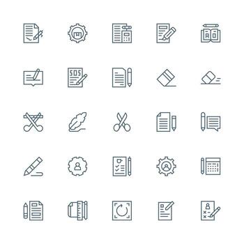 25 medio carrera contorno estilo íconos desde editar colección completar icono haz para web diseño vector