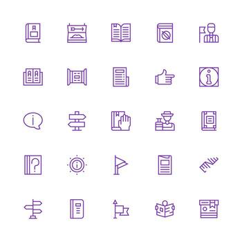 Guide Icon Collection with 25 Medium Stroke Outline Designs Multi-Purpose Icon Set vector