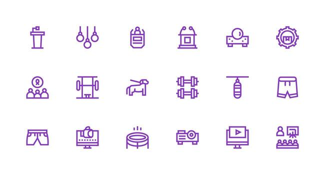 formación visual paquete conteniendo 18 fuerte carrera línea íconos núcleo icono colección para diario Tareas vector