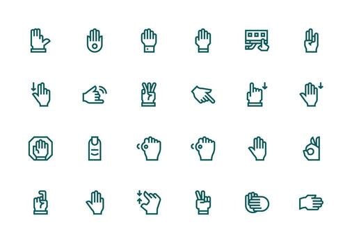 24 Thick Line Line Style Icons from Gesture Collection Complete Icon Bundle for Web Design vector
