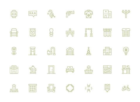 35 Icons for Modern in Light Line Format Minimal Icon Set for Interface Projects vector