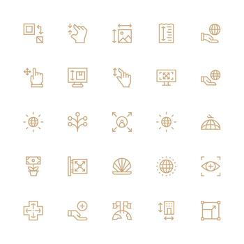 medio carrera contorno íconos desde expandir conjunto con 25 vectores de múltiples fines icono conjunto