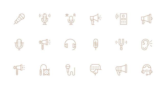 Minimal Line Icons from Voice Set with 18 Vectors Web Icon Collection