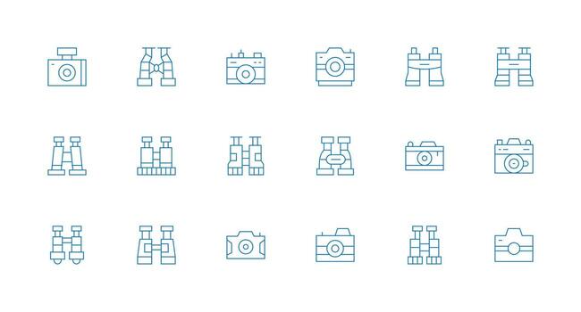18 Minimal Line Style Icons from Viewfinder Collection Simplified Icon Pack for Visual Tools vector