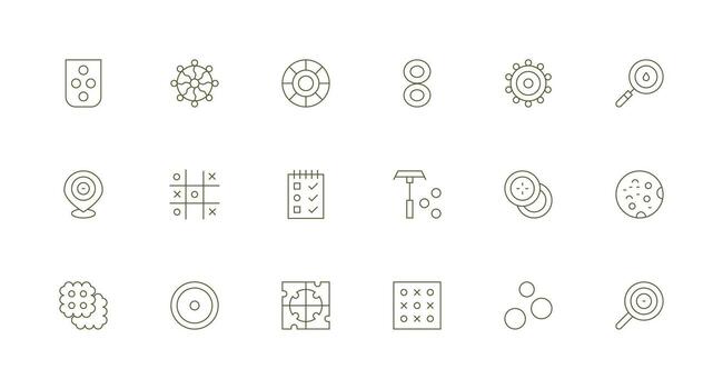 círculos icono colección con 18 mínimo línea diseños personalizable icono serie para móvil pantallas vector