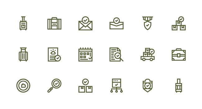 18 fuerte carrera línea íconos para comprobado gráficos icono conjunto para proyectos vector