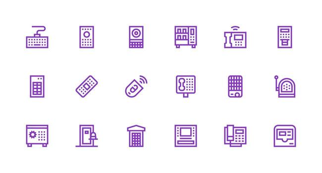 18 fuerte carrera línea íconos para teclado gráficos multi-estilo icono colección vector