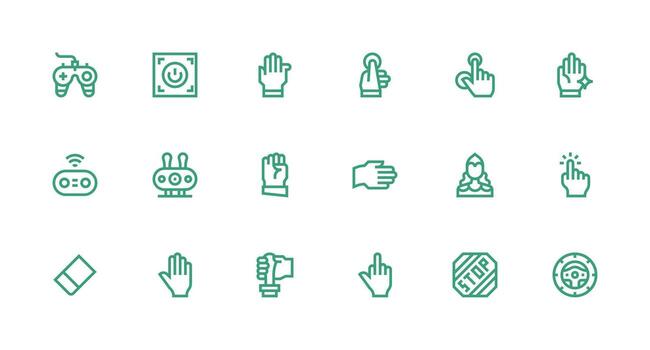 18 fuerte carrera línea íconos para mando gráficos esencial icono colección vector