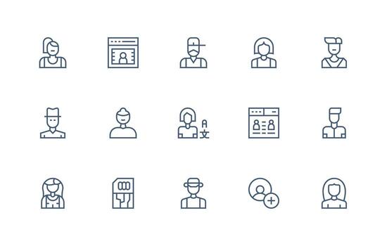 15 Regular Line Style Icons from Subscriber Collection Essential Icon Collection vector