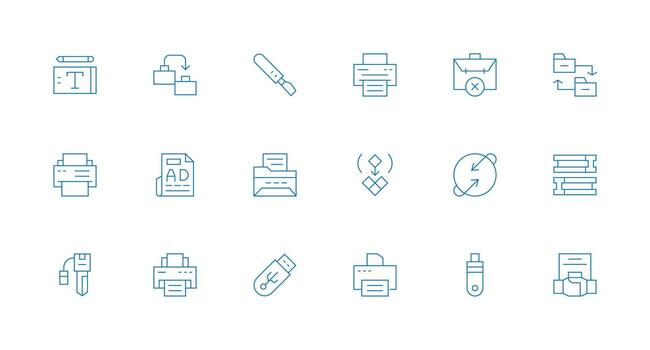 Copiar icono colección con 18 mínimo línea diseños interfaz íconos para diario utilizar vector