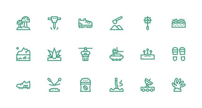 18 fuerte carrera línea íconos para suelo gráficos lleno icono biblioteca para ui diseñadores vector