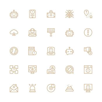 25 medio carrera contorno vectores para error tema personalizable icono serie para móvil pantallas