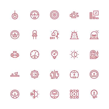 Medium Stroke Outline Icons from Indicator Set with 25 Vectors High-Resolution Icons for Any Platform