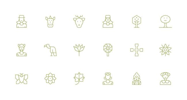 Stylized including 18 Minimal Line Illustrations Scalable Icons for All Themes vector