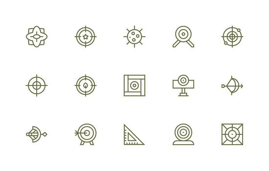 15 Regular Line Style Icons from Accuracy Collection Simple Icon Pack vector