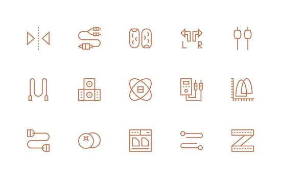 Dual featuring 15 Icons in Regular Line Design Essential Icon Set for Teams vector