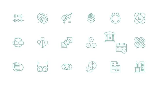 Minimal Line Icons from Combined Set with 18 Vectors Clean Icon Set Icon Pack for UI Projects
