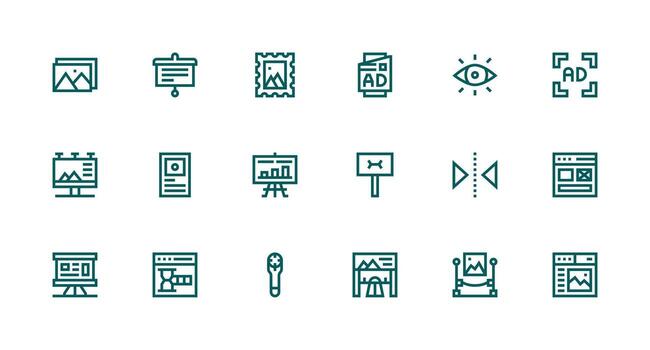 18 fuerte carrera línea estilo íconos desde visual colección pulcramente diseñado íconos para web plataformas vector