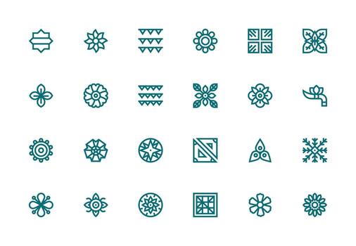 24 Thick Line Line Style Icons from Motif Collection Fully Editable Icon Set for Web vector