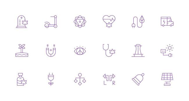 18 Minimal Line Style Icons from Alternative Collection Multi-Style Icons for Creative Projects vector