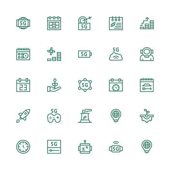 Medium Stroke Outline Style Future Icons with 25 Vectors Interface Icons for Daily Use