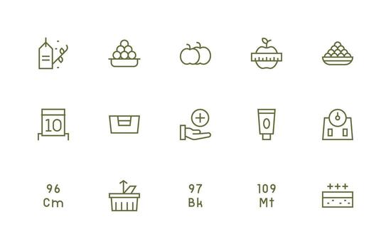 cantidad presentando 15 íconos en regular línea diseño equilibrado icono conjunto para funcional diseño vector