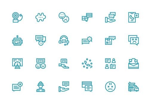 Response Design Icons featuring 24 in Thick Line Line Style Basic Icon Series vector