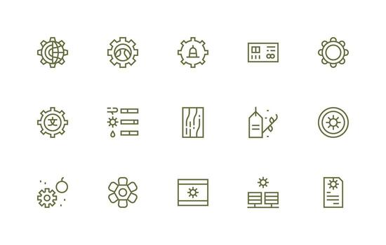 parámetros visual paquete conteniendo 15 regular línea íconos línea icono colección vector