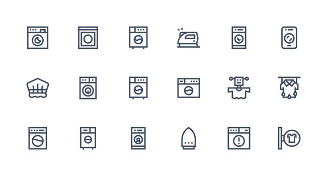 18 Strong Stroke Line Vectors for Dryer Theme Clean Icon Set Icon Pack for UI Projects