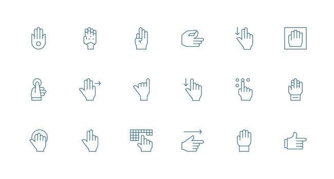 18 Icons for Touch in Minimal Line Format Minimal Icon Pack vector