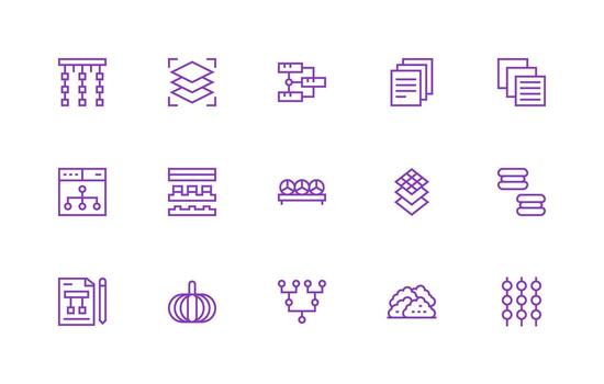15 Regular Line Designs for Grouping Icons Quick Access Icons for UI Development vector