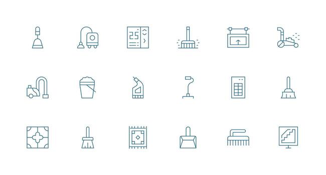 18 Minimal Line Icons for Floor Graphics Dashboard Icon Series vector