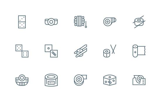 Roll Set with 15 Regular Line Icons Organized Glyph Icons for Fast Design vector