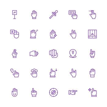 puntero visual paquete conteniendo 25 medio carrera contorno íconos compacto icono conjunto vector